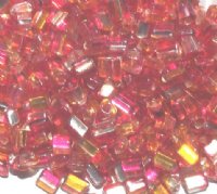 50g 5x4.5mm Silver Lined Orange Cherry Triangles